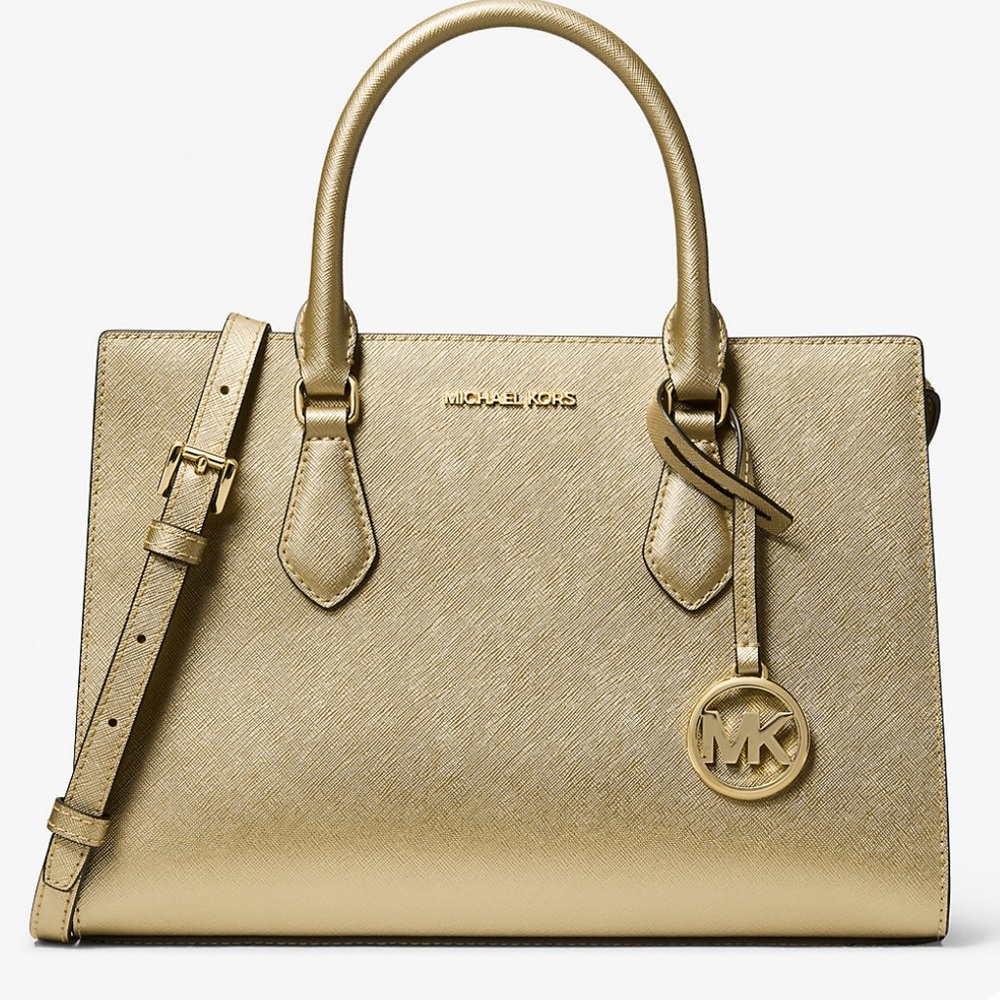 Michael Kors Sheila  Faux Saffiano Leather Satchel shoulder bag &Crossbody